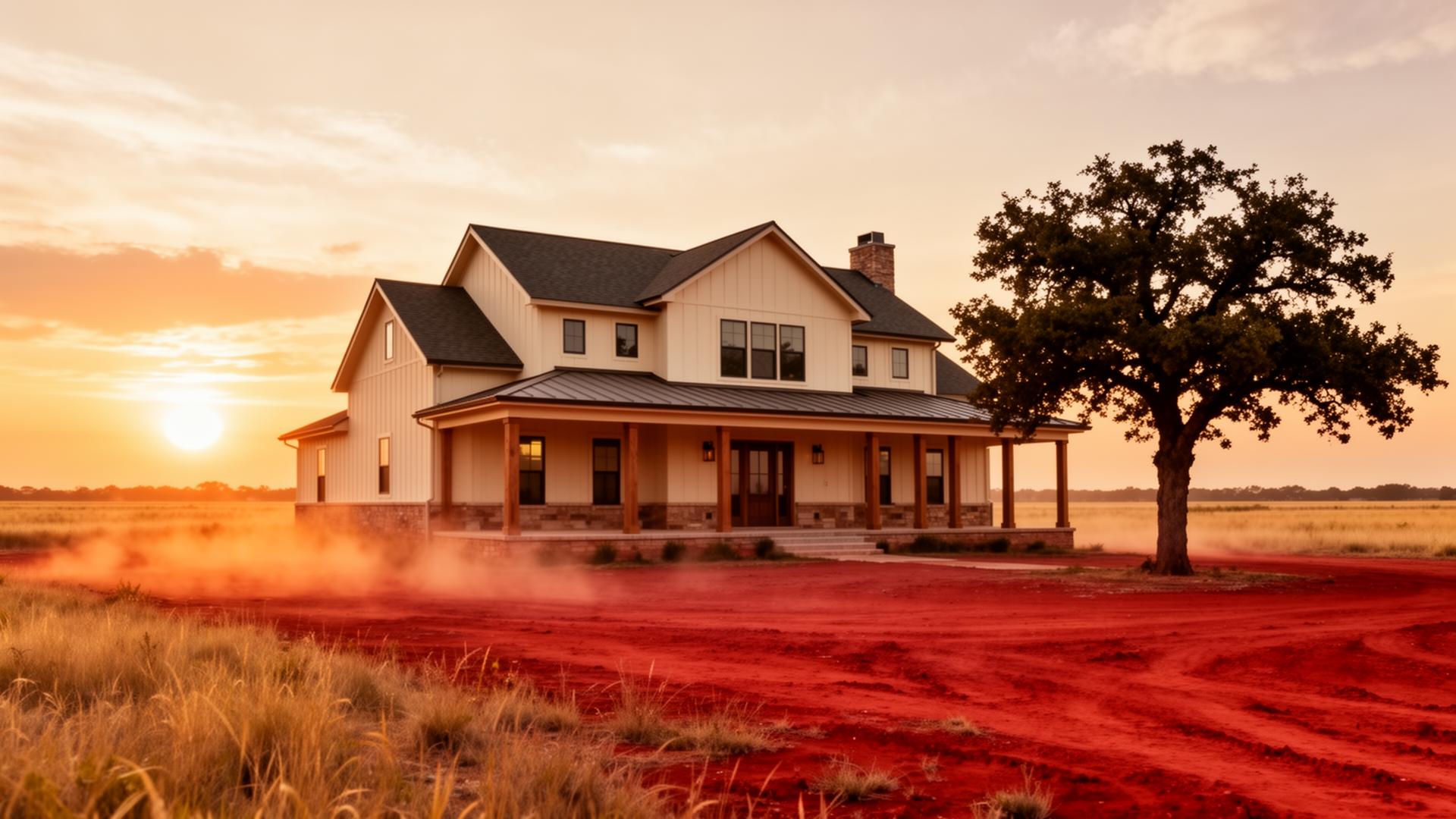 Oklahoma home at golden hour